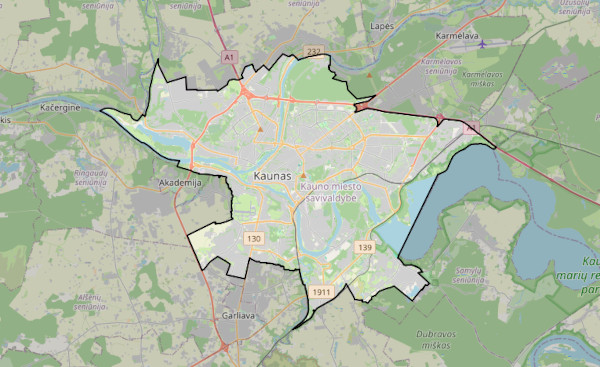 Kauno miesto savivaldybės žemėlapis