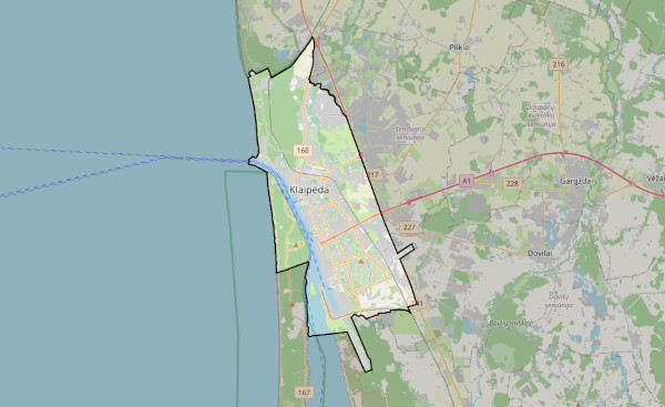 Klaipėdos miesto savivaldybės žemėlapis