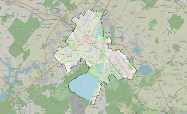 Šiaulių miesto savivaldybės žemėlapis